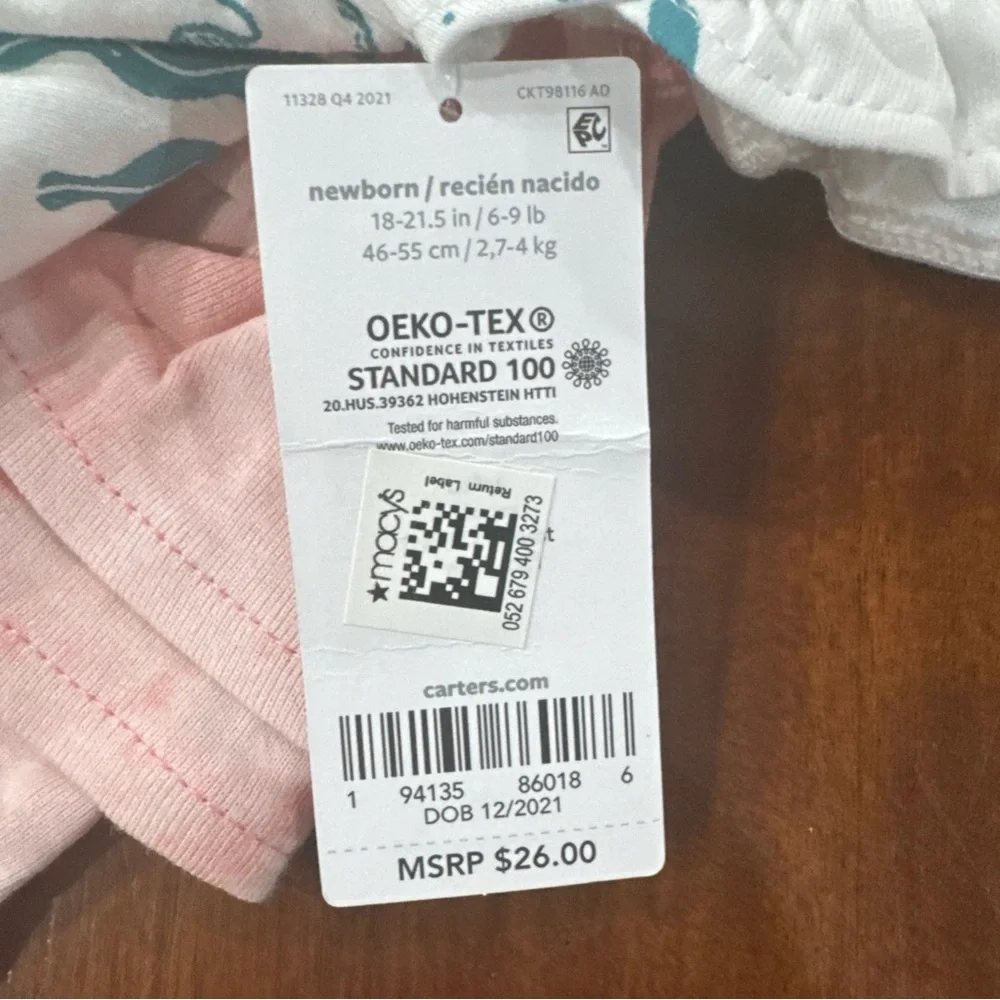 1 Preemie 3 Newborn 4 Piece Baby Girl Clothes Set  Carters And Little me. - Picture 3 of 10